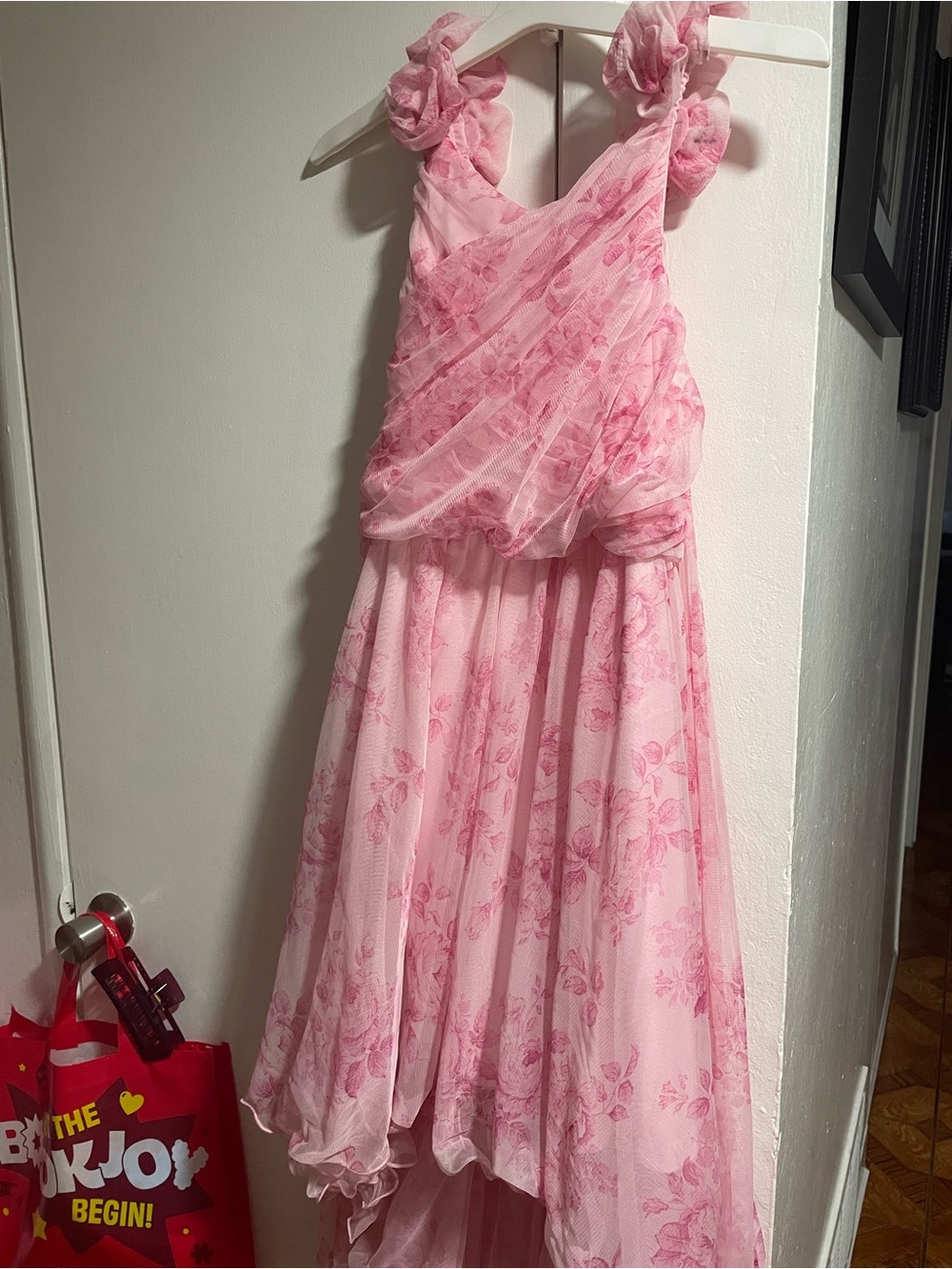 Pink Floral Girls' Party Dress